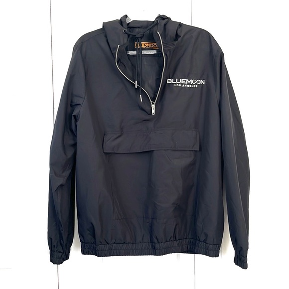 BlueMoon Streetwear Black Hoodie Windbreaker size Large - Picture 2 of 9